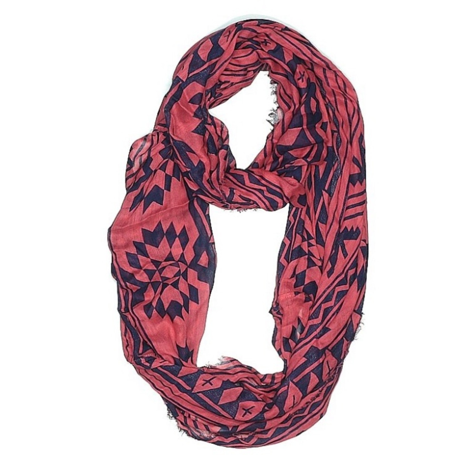 Pink Cashmere Silk Blend Scarf With Southwest Pattern